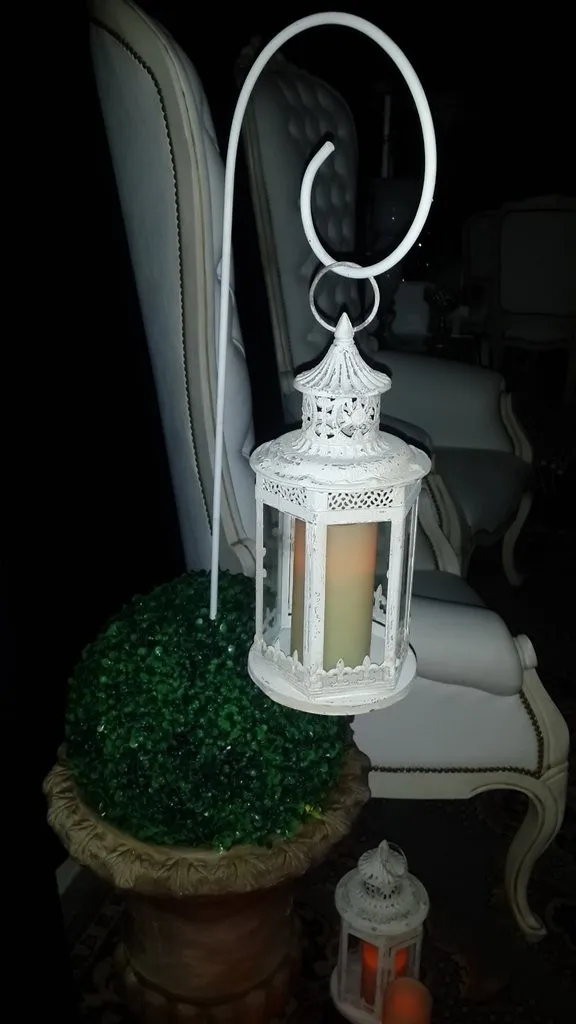 PINCHE PORTA FANAL  HIERRO BLANCO 1.20 mt alt