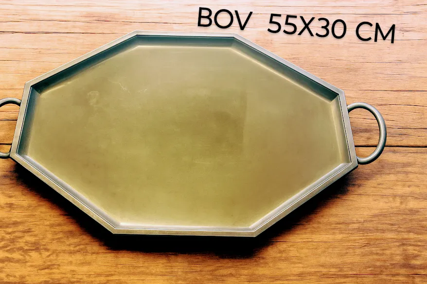 BANDEJA OCTOGONAL ORO VIEJO "BOV"   55X 30 CM