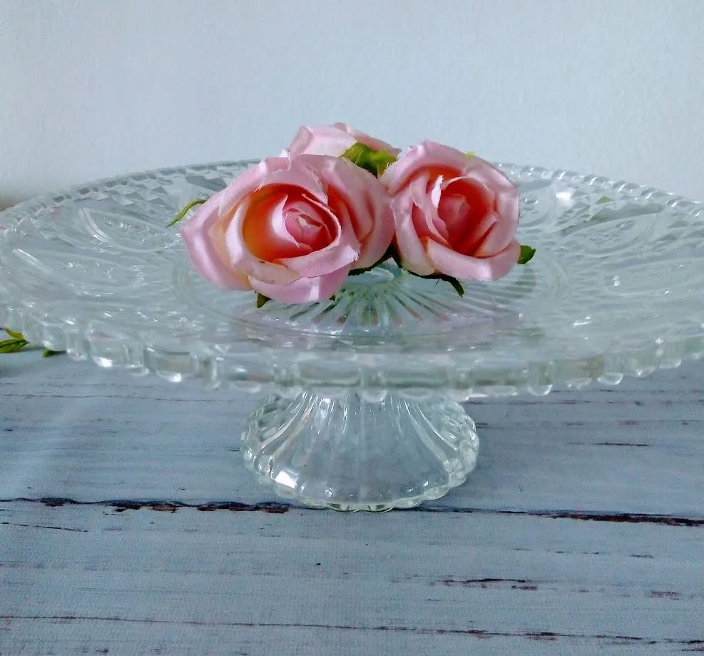 Pie de Torta Vitrea Labrada - GRANDE-Diam.30 cm ,Alto 10 cm