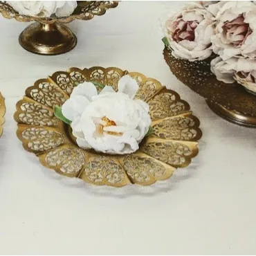 PLATO  CALADO METAL ORO   HONDO  25 CM "PC 1" (CS036)