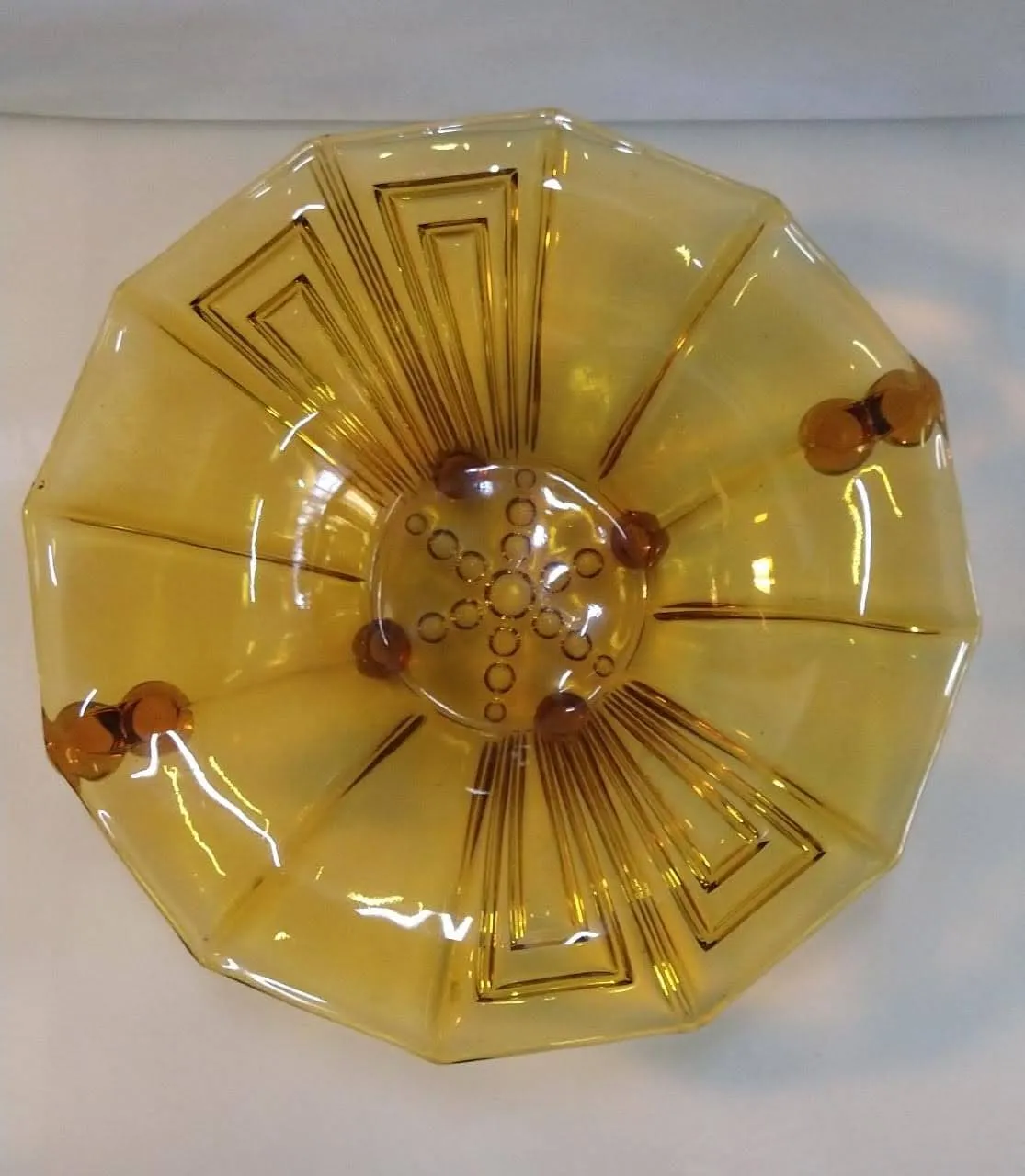 CENTRO CRISTAL AMBAR ART DECO 