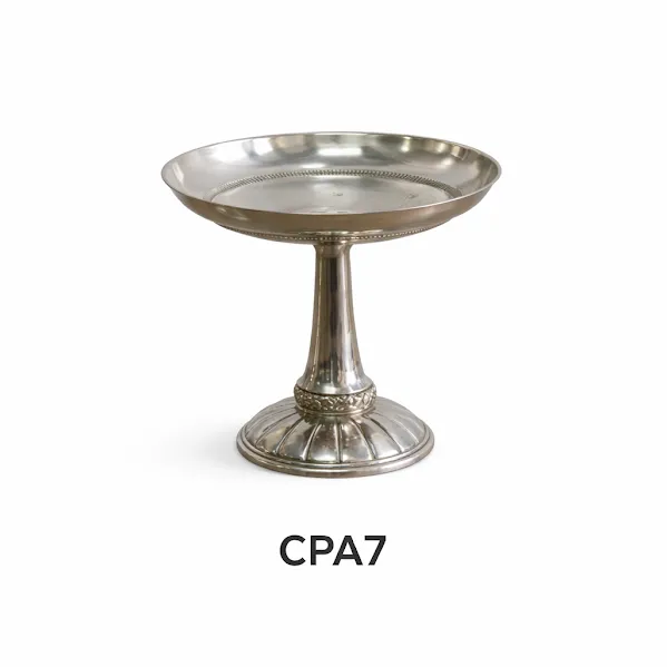 CENTRO PLATA ANTIQUE CON PIE "CPA7 " 25 X 25 CM ALT