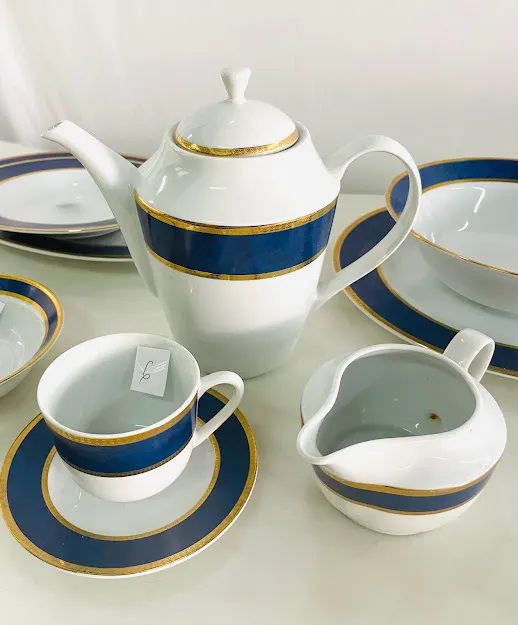 TAZA DE TE AZUL Y ORO GURAL 