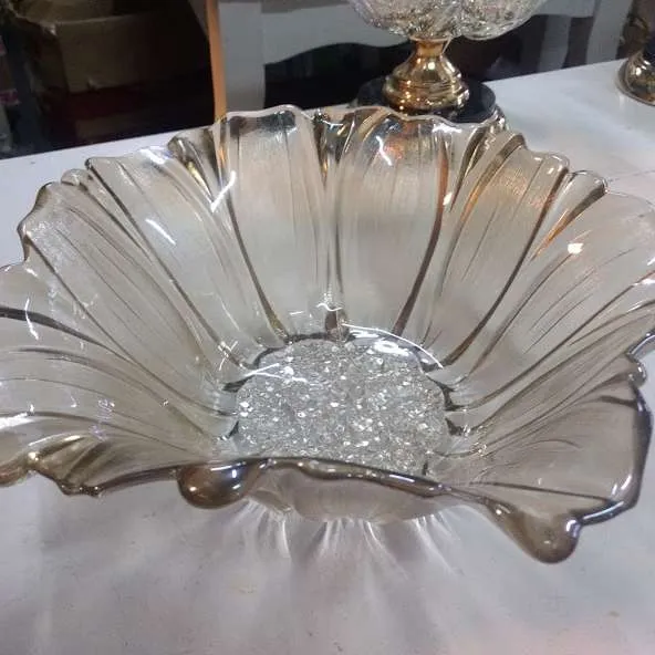 CENTRO CRISTAL CHAMPAGNE "CAPULLO " 04-Diam 38 x 9 cm  (CC008)