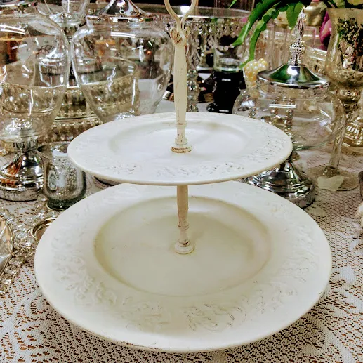 PORTA MASAS  2 PISOS METAL SHABBY (CB017)