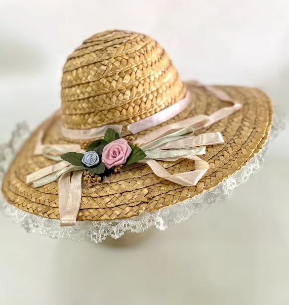 CAPELINA DE PALMA CON BOUQUET  SOM2 Diam. 38 cm