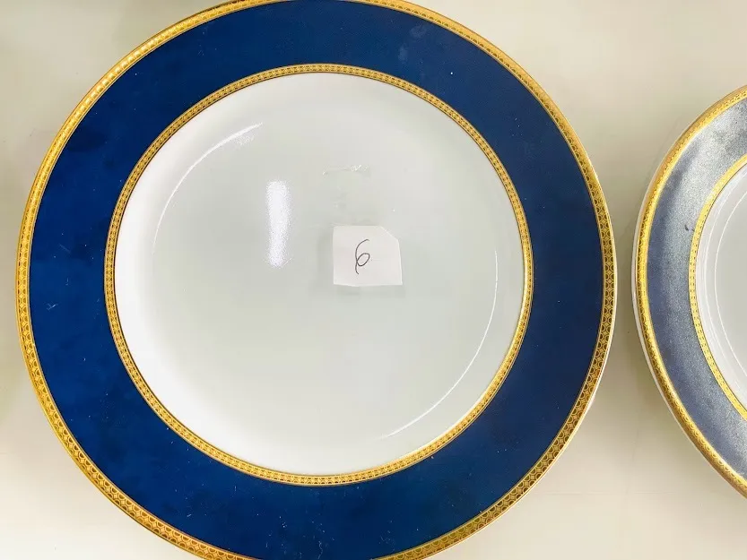 PLATO PLAYO AZUL Y ORO  GURAL  - 27 CM