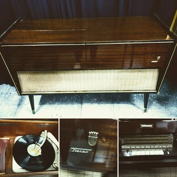 COMBINADO  RETRO GRUNDIG STEREO- Largo 110cm,Ancho 40cm,Alt 75cm.