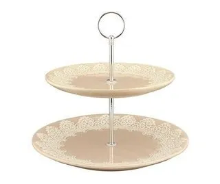 PORTA MASA CERÁMICA  ROSA  BRODERIE  2 PISOS (CPA015)