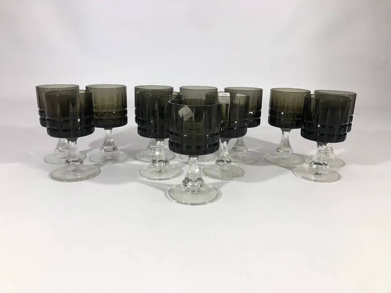 COPAS CRISTAL FUME TALLADAS RETRO