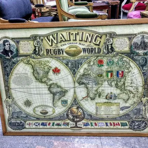 MAPAMUNDI WAITING COPA RUGBY WORL :Med 80 x  60 cm