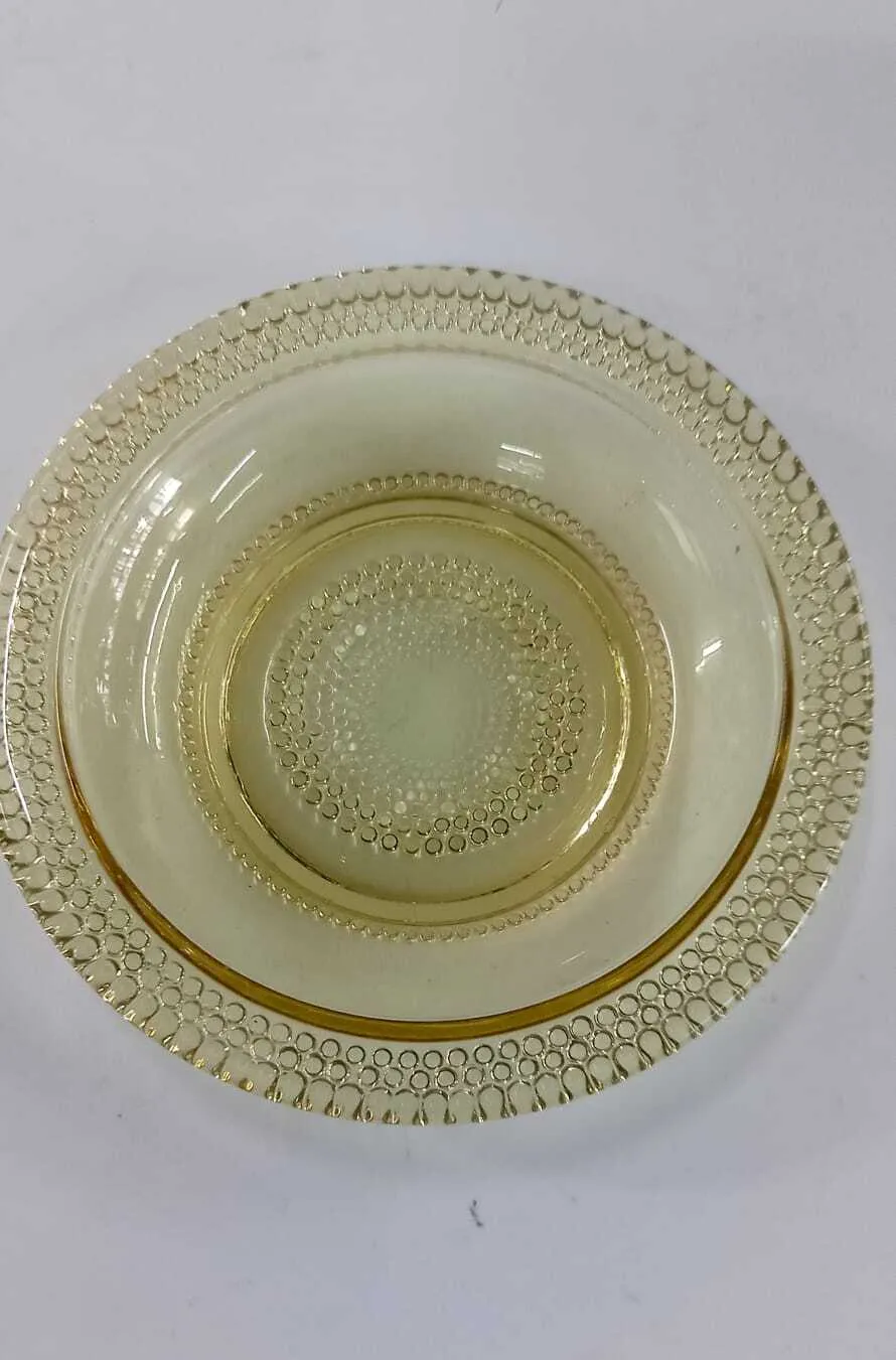 PLATO DE CRISTAL COLOR CARAMELO .Diam. 15 CM 