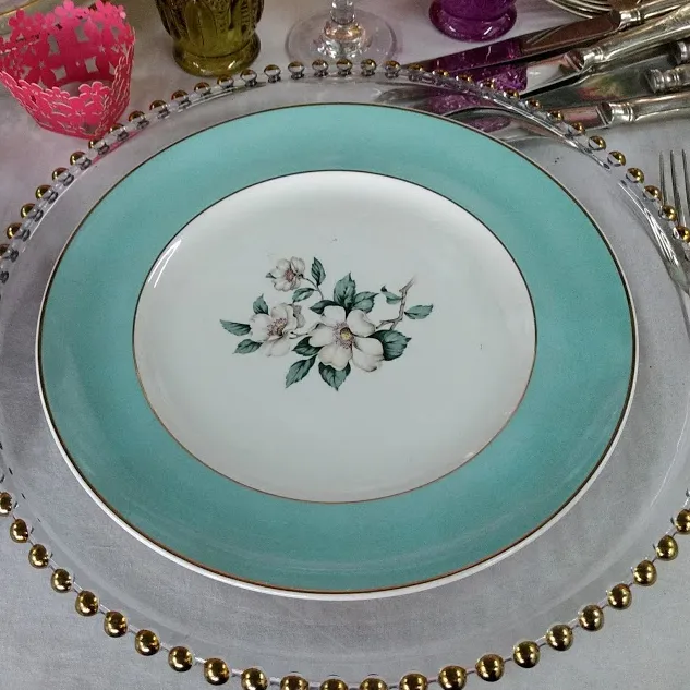 PLATO PRINCIPAL HARDFOR BORDE VERDE TIFFANY 25 CM