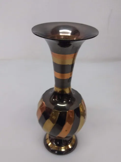 FLORERO  BRONCE RAYAS (8 X 20 CM )