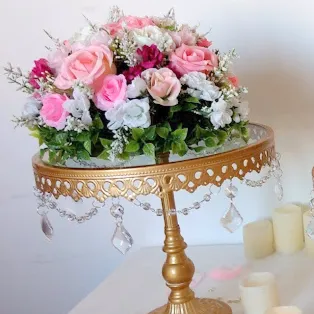 PIE DE TORTA "ORO REAL" REDONDO GRANDE Diam.27 Alt.26 (CO001)