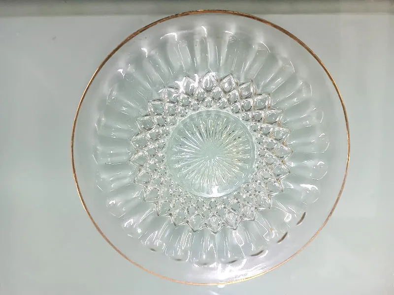 PLATO CRISTAL LABRADO BORDE ORO  "PCO" 21 CM 