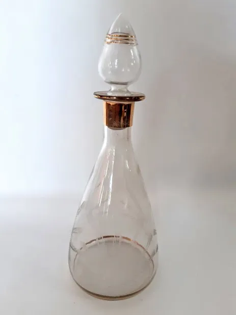 BOTELLÓN CRISTAL Y ORO ALT 30 CM "BOT14"