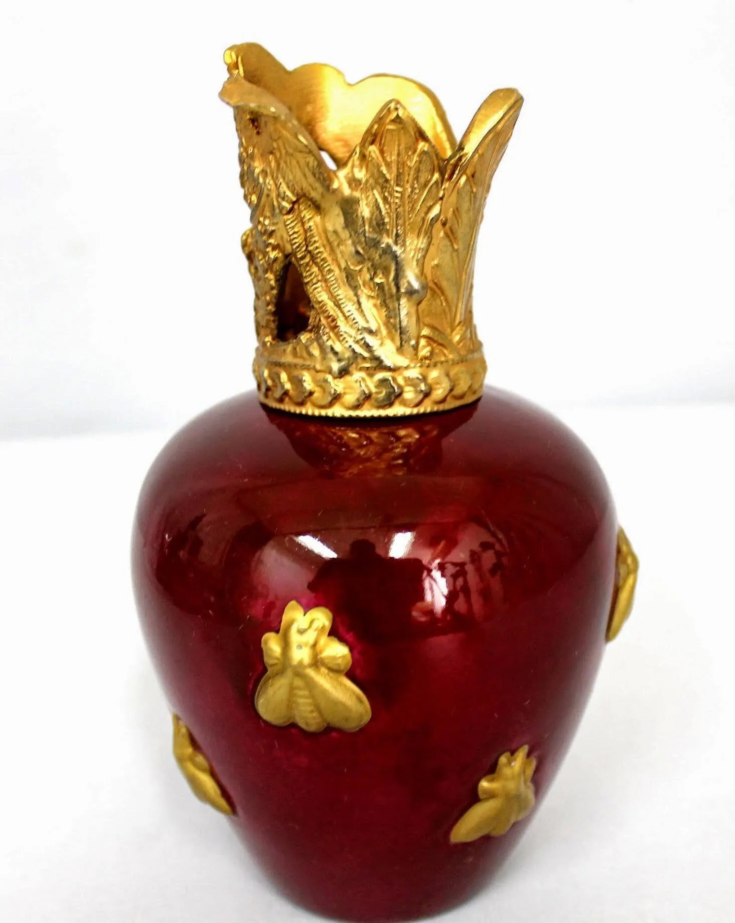 PERFUMERO ROJO TAPA CORONA ORO