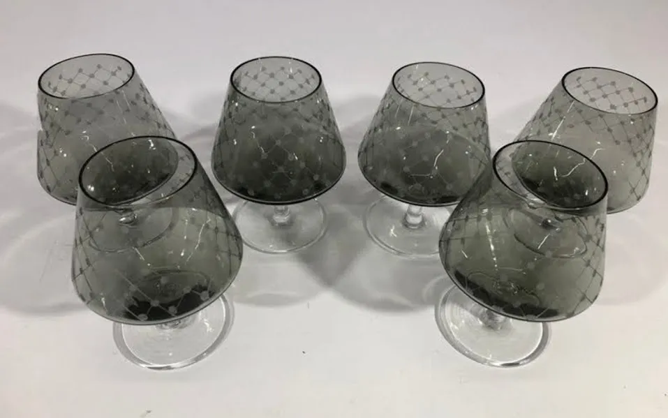 COPA COGNAC CRISTAL TALLADA FUME