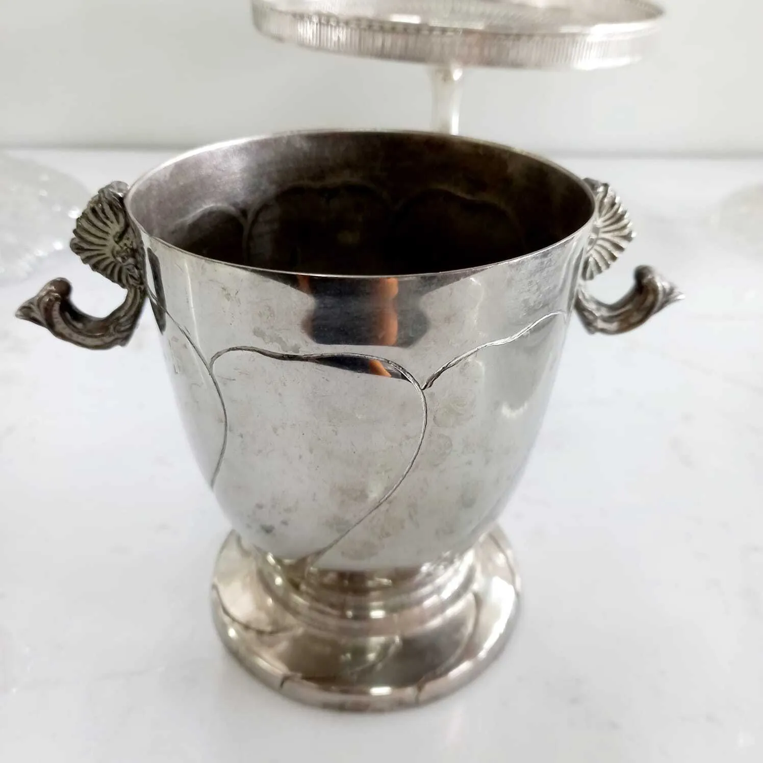 HIELERA METAL PLATA   "HMP1" DIAM 10CM  ALTO 12 CM 