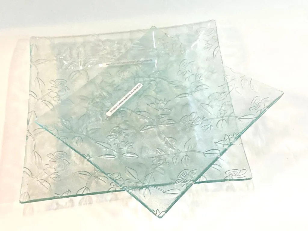 BANDEJA CUADRADA CRSITAL TEXTURADO 31 X 31 (SC02)