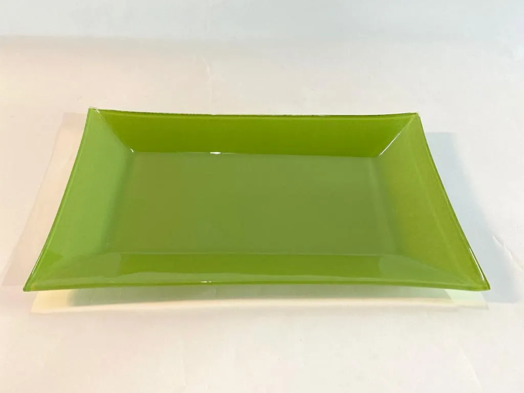 BANDEJA VITREA VERDE 35 X 21 cm (SV03)