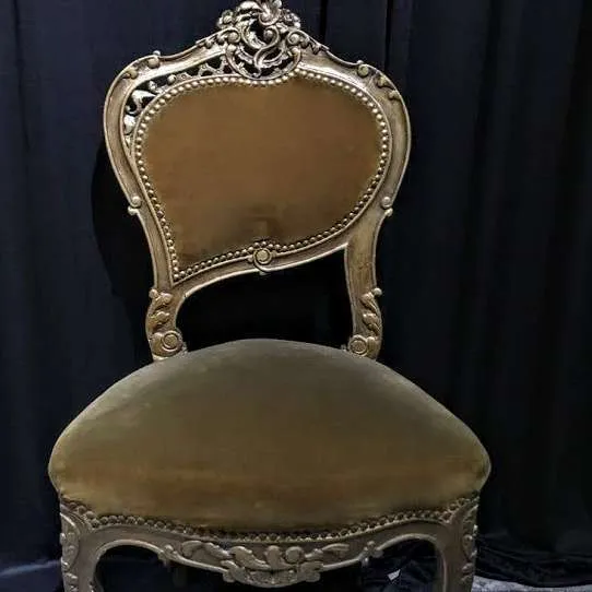 SILLAS FRANCESAS COLONIAL "VERSALLES " PANA VERDE VISON