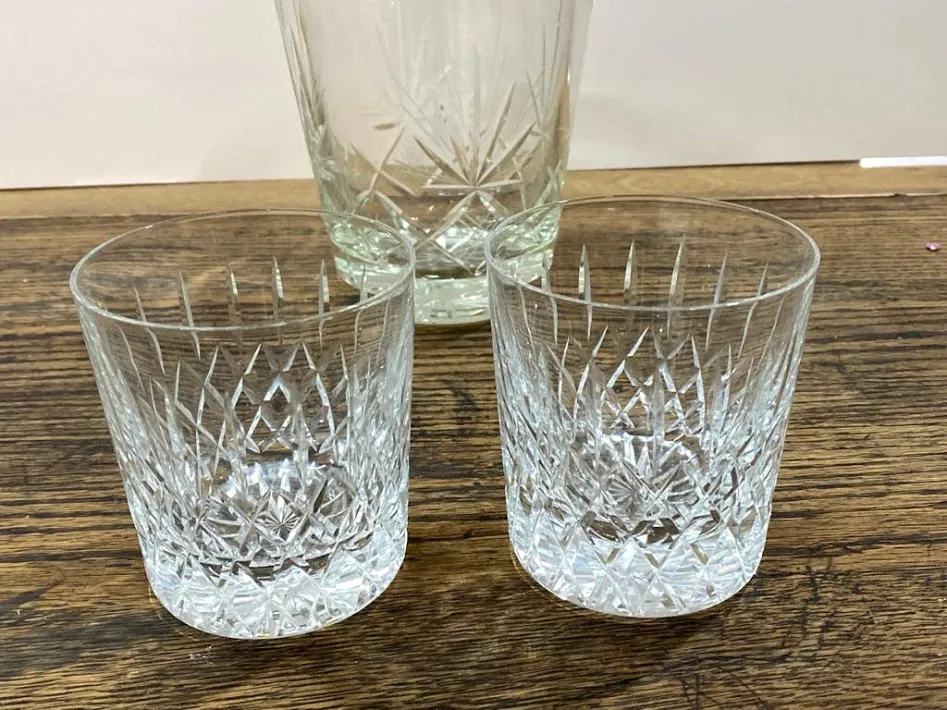 VASOS DE WHISKY CRISTAL TALLADO  