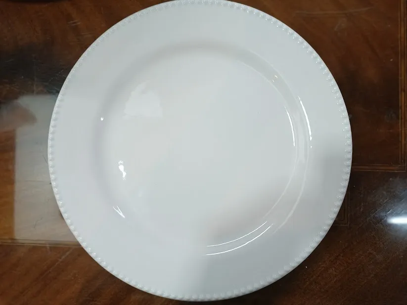 PLATO PRINCIPAL  CERAMICA  BLANCO "PERLA" - 27 CM