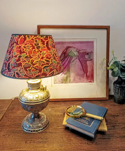 PANTALLA BROCATO FLORES DE COLORES PA5