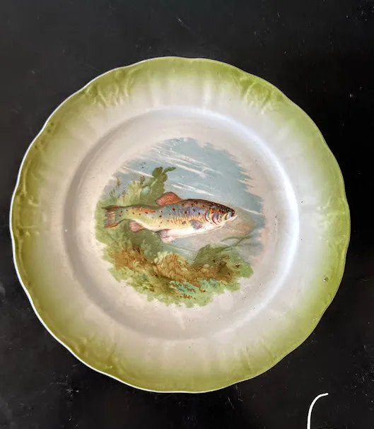 PLATO PARA PESCADO VINTAGE VERDE  " HOLLAND" - 19CM