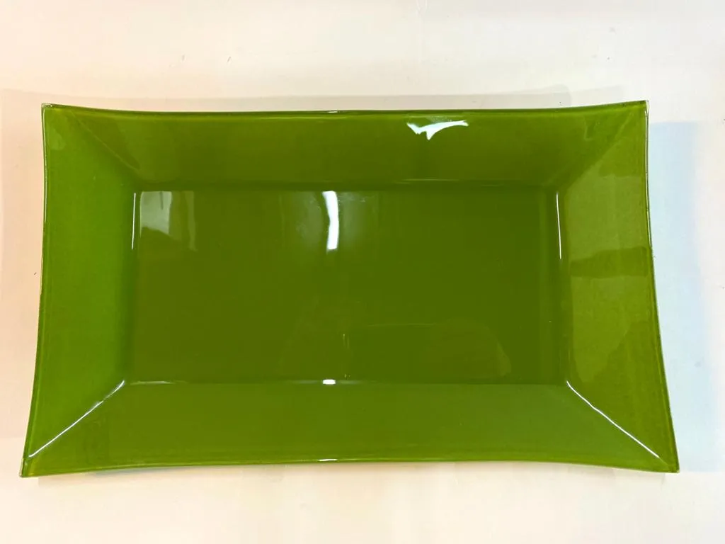BANDEJA VITREA VERDE 44 X 17 SV04