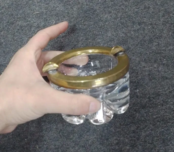 CENICERO DE CRISTAL BORDE BRONCE "CCB"