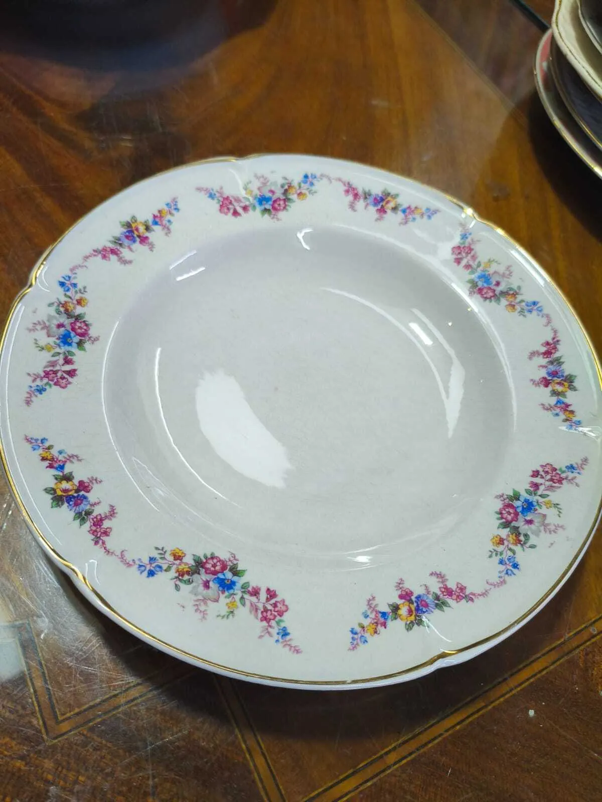 PLATO HONDO SAJONIA FLORES  23 CM