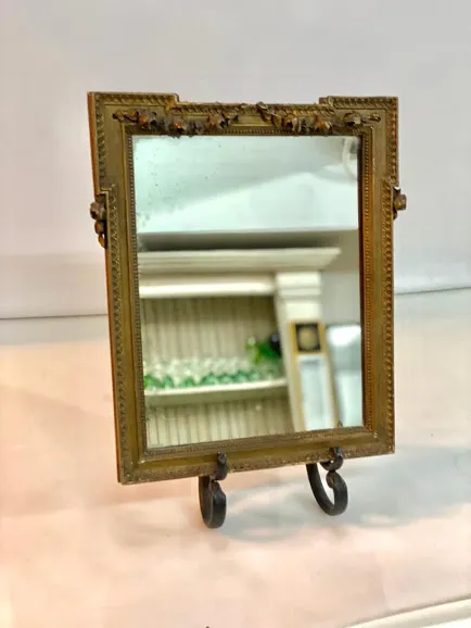 ESPEJO CON MARCO FRANCES CON ROSAS   " EP32"   32 X 25 CM  