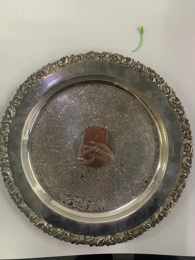 BANDEJA PLATA ANTIQUE "BPAN2" Diam. 35 CM