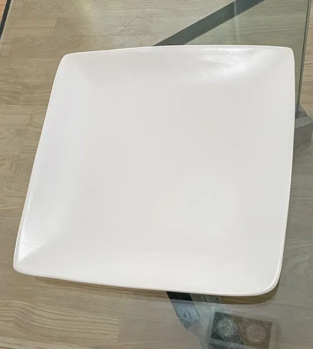 PLATO CERAMICA BLANCA  25 x 25 cm..