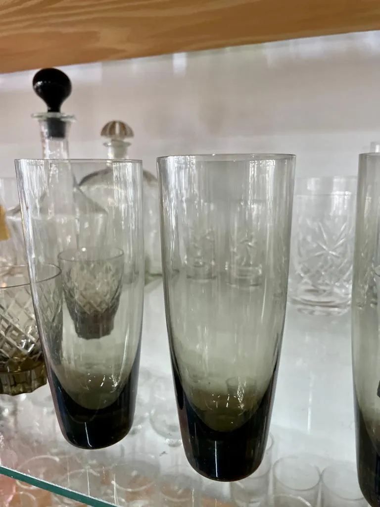 VASO TRAGO LARGO FUME-  Boca 6 x 16 cm