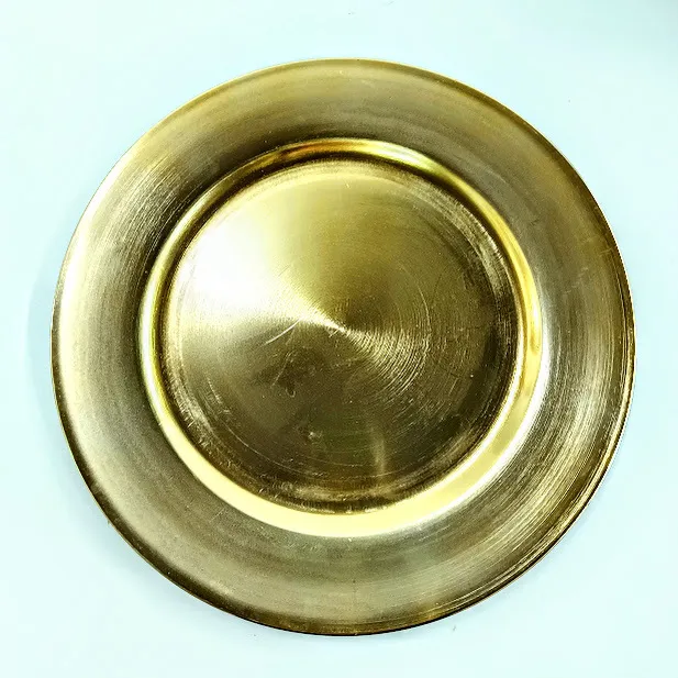 PLATO DE SITIO ORO SATIN LISO - Diam. 33 cm