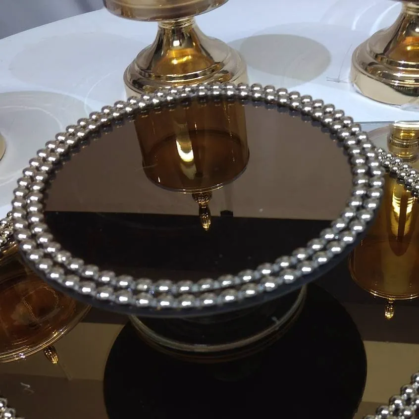 Pie de Torta Oro Cobre Perlas Mediano diam: 20 (CO032) 