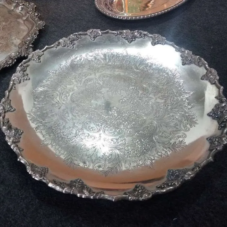 BANDEJA  PLATA ANTIQUE  "BPA 02" Diam. 38 cm