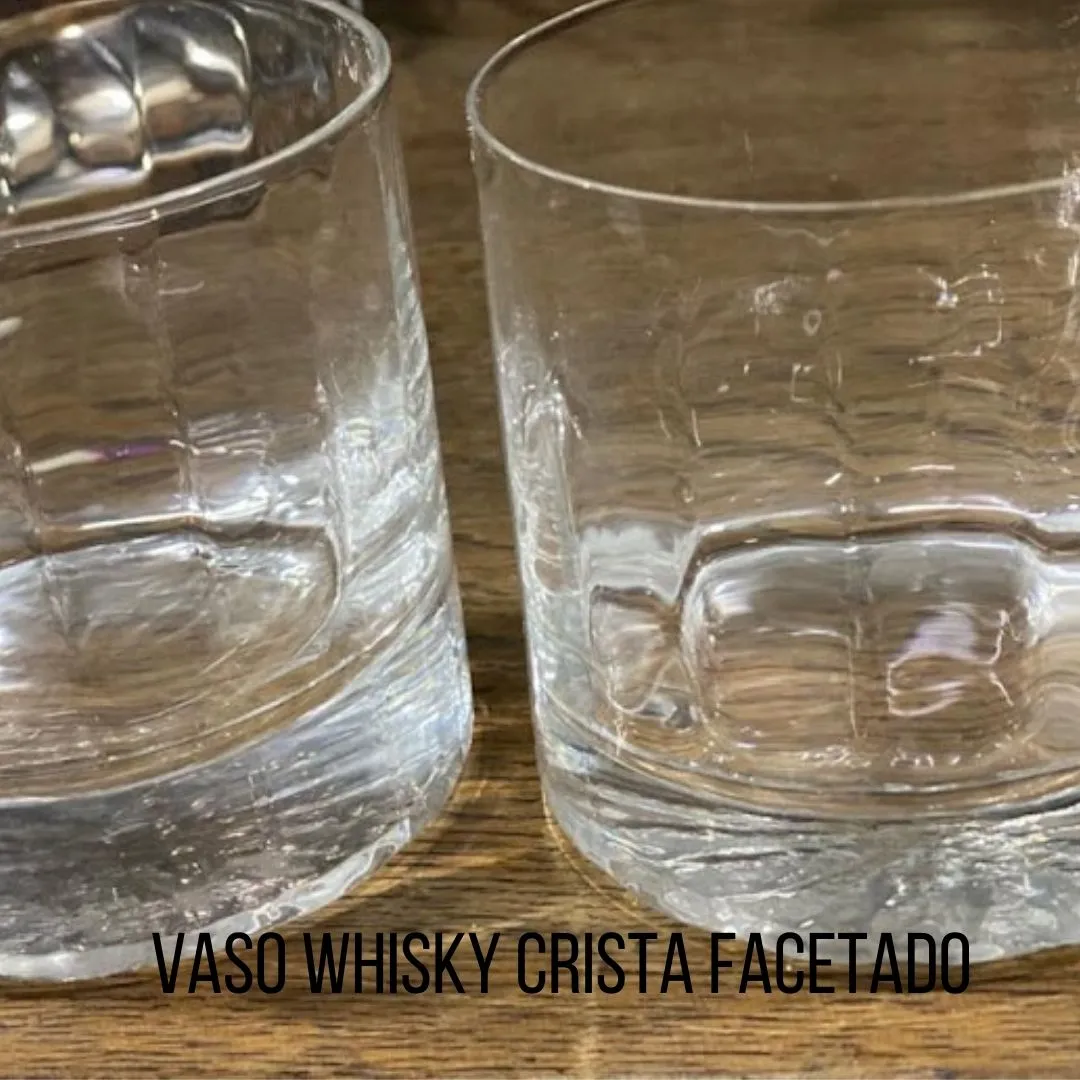 VASO DE WHISKY CRISTAL FACETADO