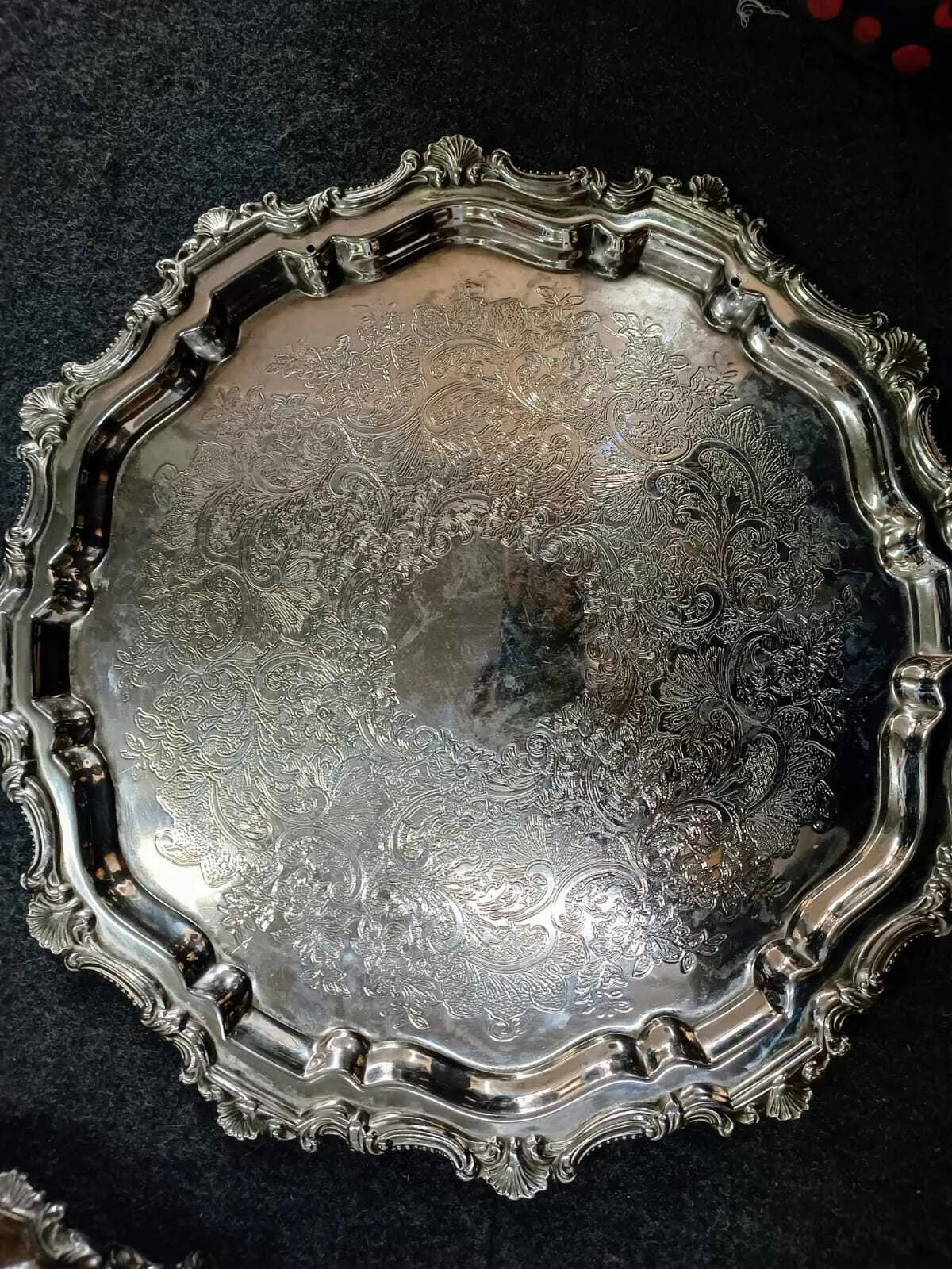 BANDEJA DE PLATA ANTIQUE "BPAN42" Diam. 42 cm