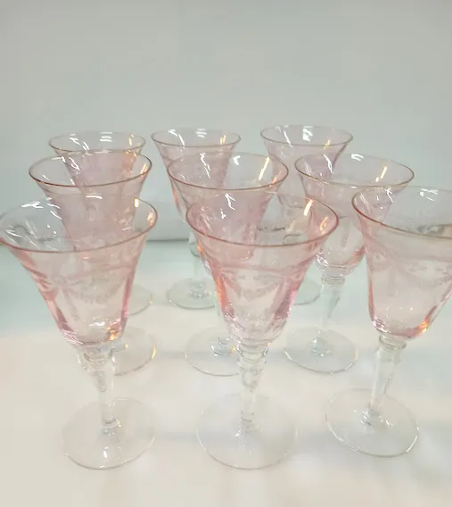  COPA CRISTAL ROSA ANTIQUE "D 1 " 16 X 8 CM