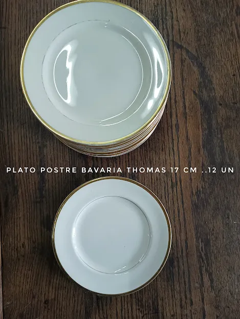 PLATO POSTRE / ENTRADA BAVARIA "THOMAS" BORDE ORO 17 CM