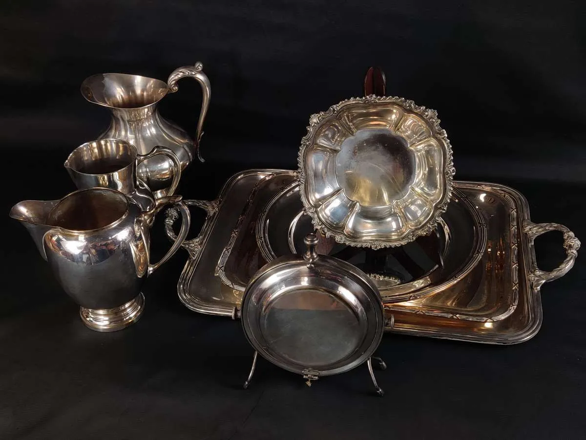 BANDEJA DE PLATA ANTIQUE  REDONDA " BPA 34R"