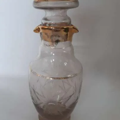 BOTELLON COCTELERA CRISTAL VIROLA ORO CON TAPA  BC2