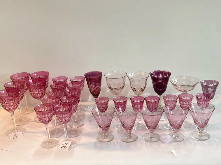 COPA CRISTAL ROSA ROJO/ BORDO ANTIQUE