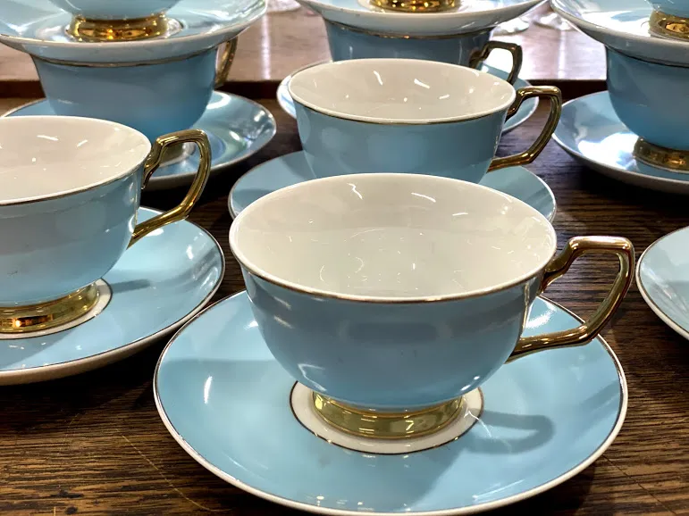 TAZA DE TÉ  PREMIUM-CELESTE PASTEL 