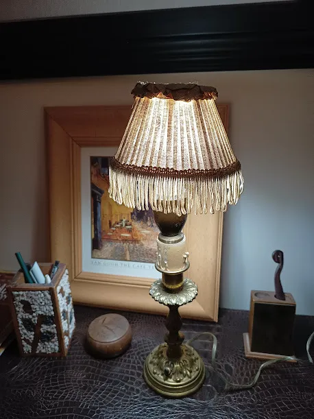 PANTALLA  PLISADA CHICA  CON FLECOS -  . "PF1"  DIAM 14 X 10 CM ALT